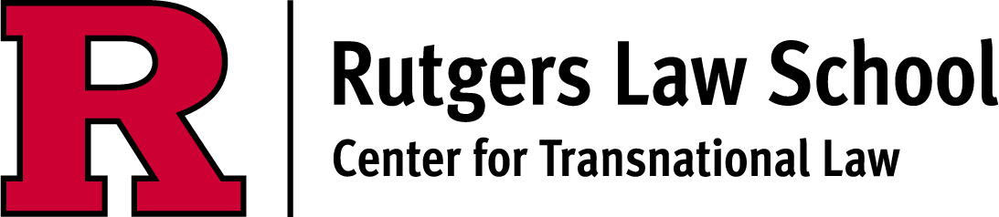 Red block R logo followed by text that reads Rutgers Law School Center for Transnational Law
